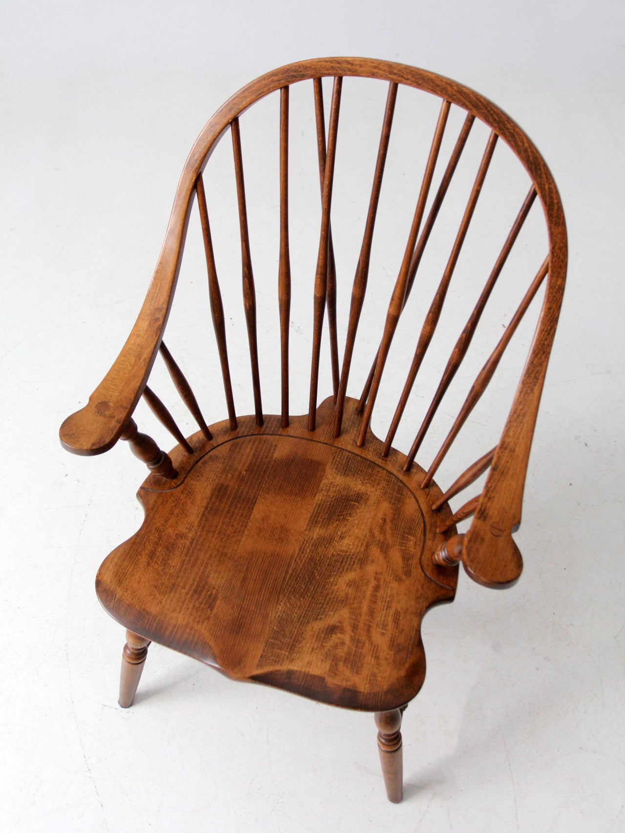 antique American Windsor brace-back armchair
