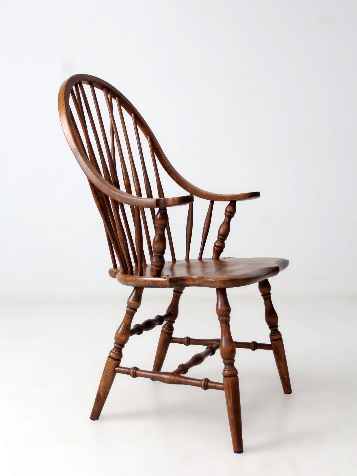 antique American Windsor brace-back armchair