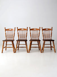 set of 4 vintage spindle back dining chairs