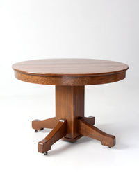 antique Arts & Crafts oak pedestal table