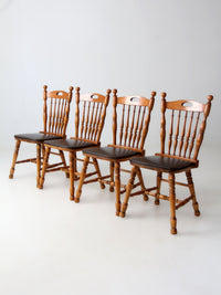 set of 4 vintage spindle back dining chairs