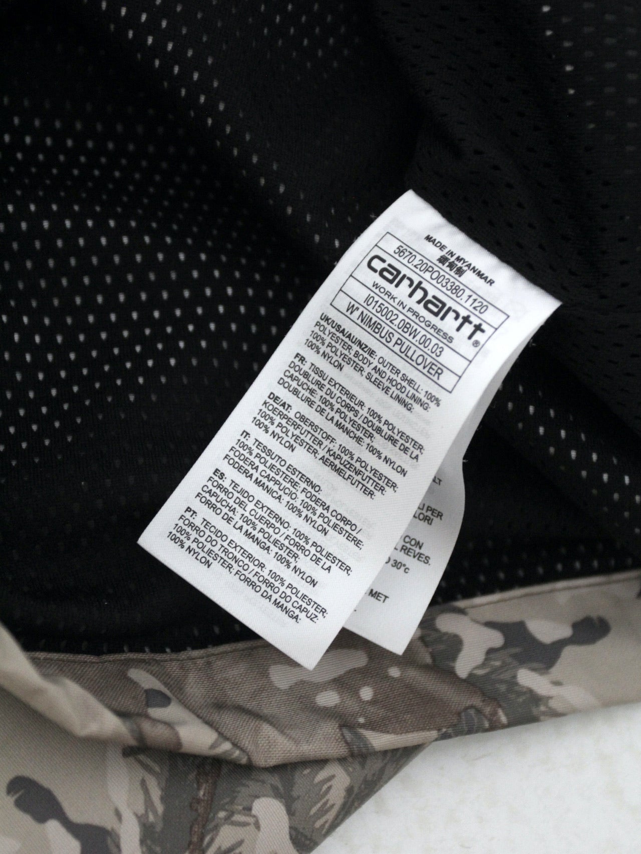 Carhartt nimbus pullover camouflage jacket – 86 Vintage