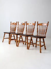 set of 4 vintage spindle back dining chairs