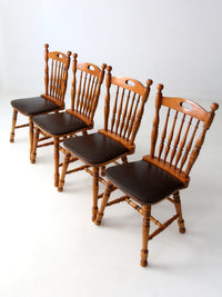 set of 4 vintage spindle back dining chairs