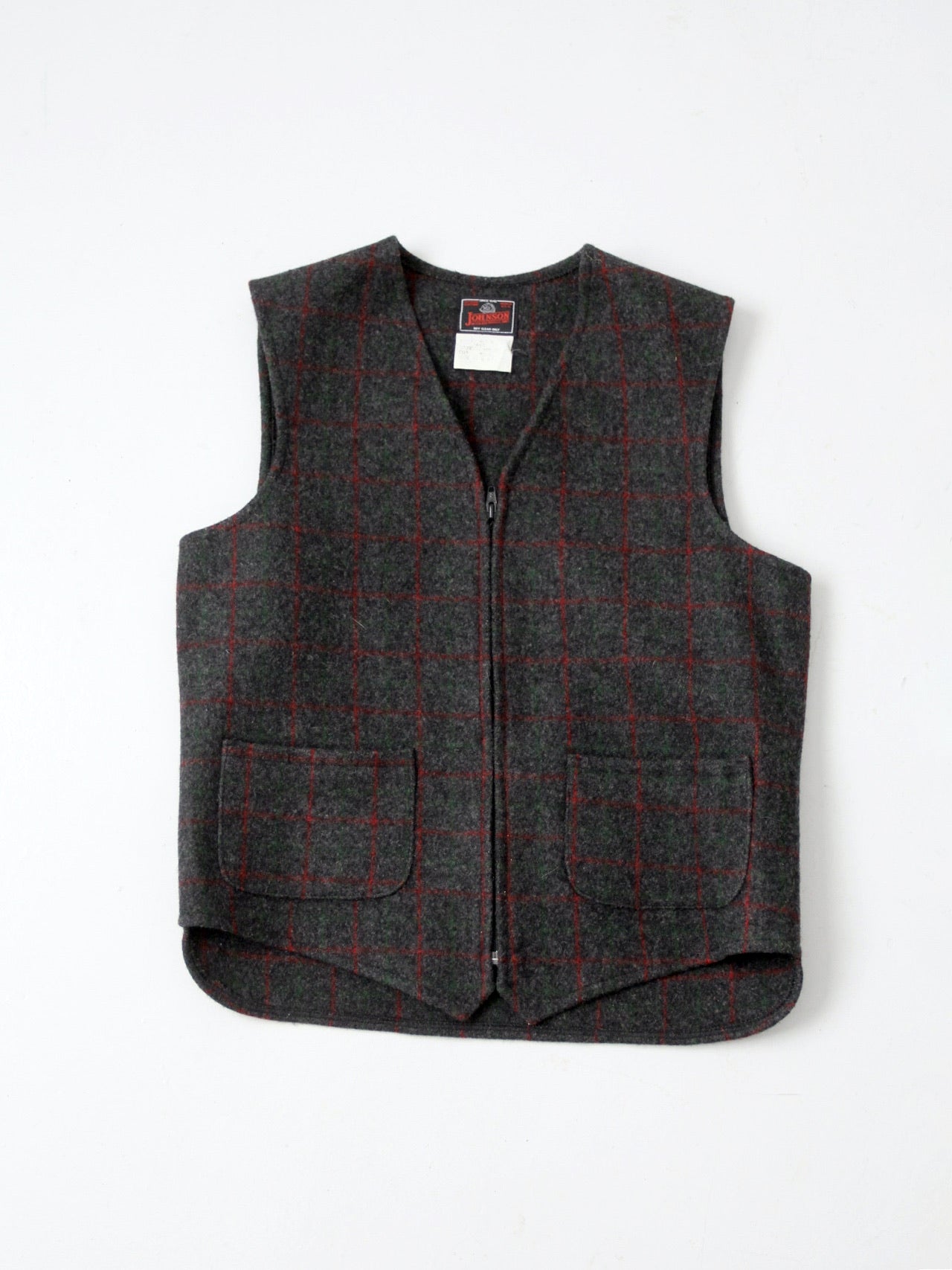 vintage Johnson Woolen mills plaid vest