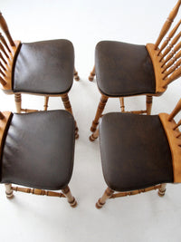 set of 4 vintage spindle back dining chairs
