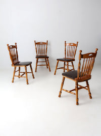set of 4 vintage spindle back dining chairs