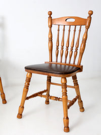 set of 4 vintage spindle back dining chairs