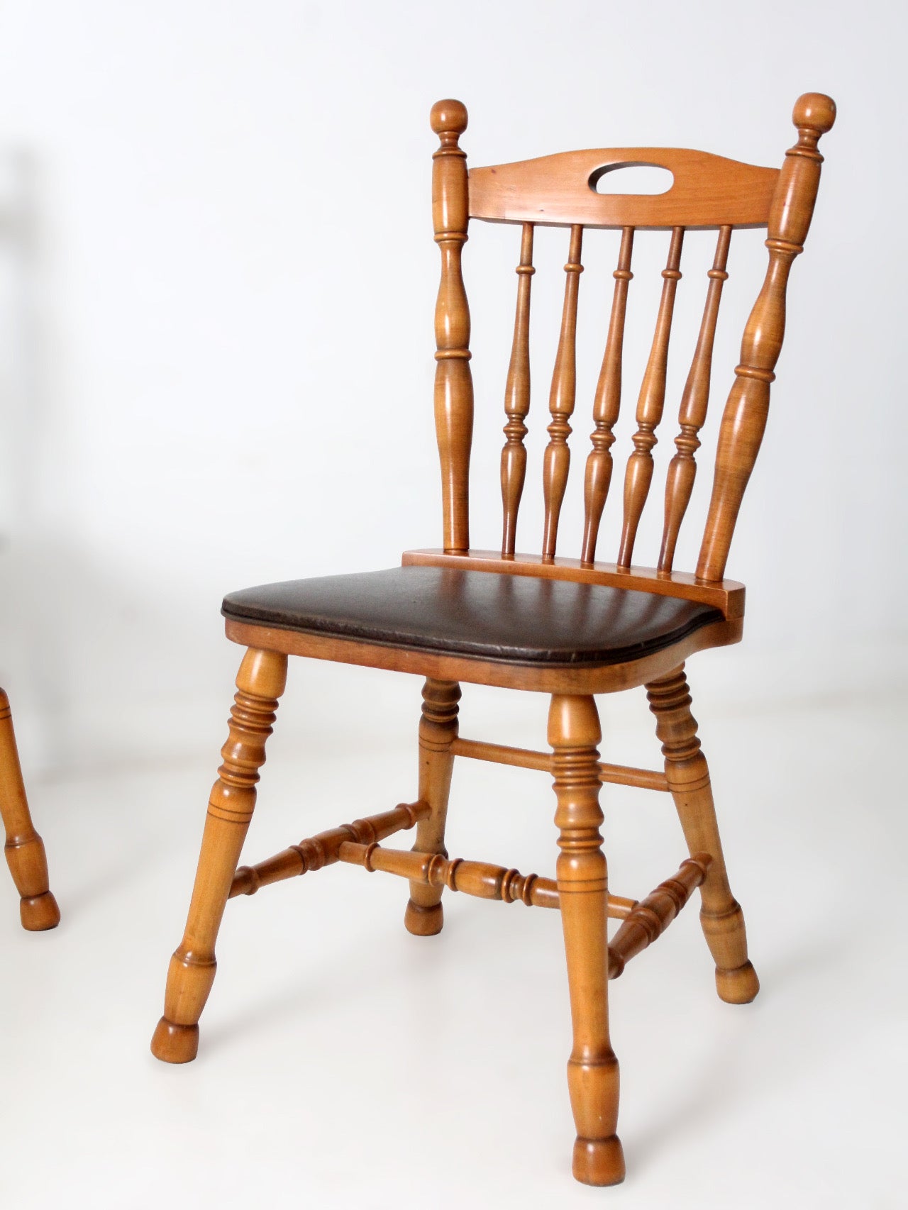 set of 4 vintage spindle back dining chairs