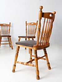 set of 4 vintage spindle back dining chairs