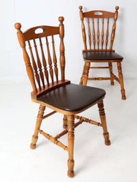 set of 4 vintage spindle back dining chairs