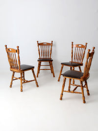 set of 4 vintage spindle back dining chairs