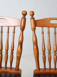 set of 4 vintage spindle back dining chairs