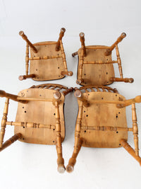 set of 4 vintage spindle back dining chairs