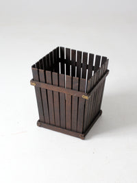 antique Arts & Crafts wooden bin