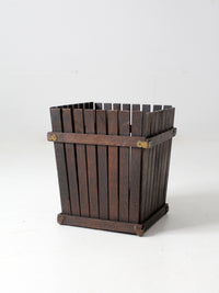 antique Arts & Crafts wooden bin