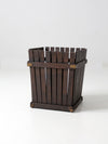 antique Arts & Crafts wooden bin