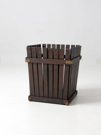 antique Arts & Crafts wooden bin