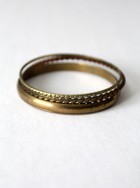 vintage brass bangles set of 3