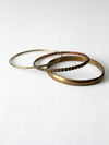 vintage brass bangles set of 3