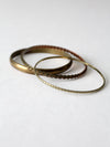 vintage brass bangles set of 3