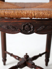 antique French Provincial rush seat ladder back chair