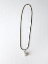 vintage white stone pendant necklace