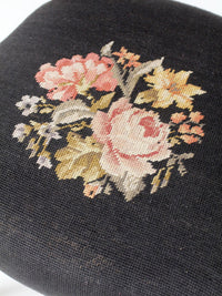 antique Victorian balloon-back chair with needlepoint upholstery