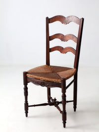 antique French Provincial rush seat ladder back chair