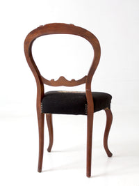 antique Victorian balloon-back chair with needlepoint upholstery