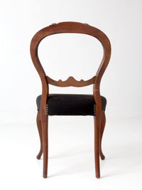 antique Victorian balloon-back chair with needlepoint upholstery