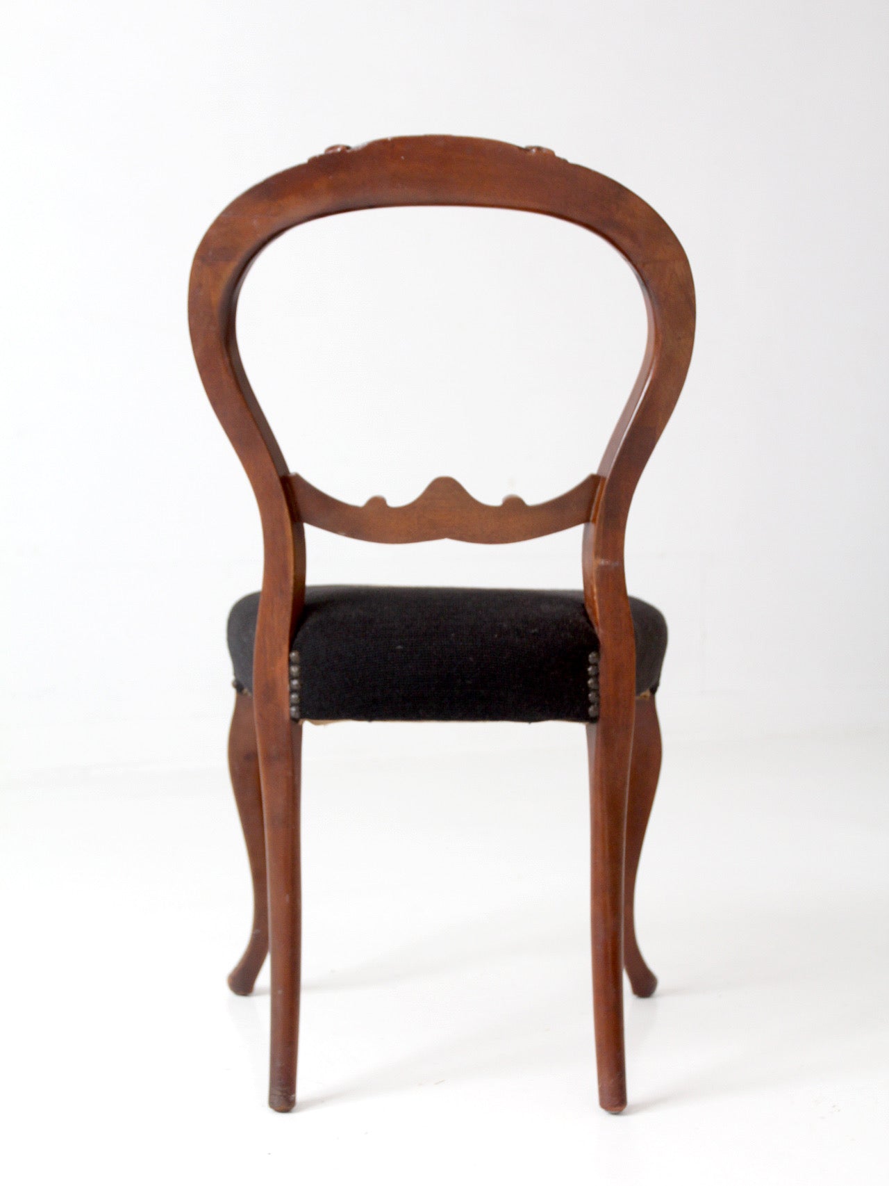 antique Victorian balloon-back chair with needlepoint upholstery