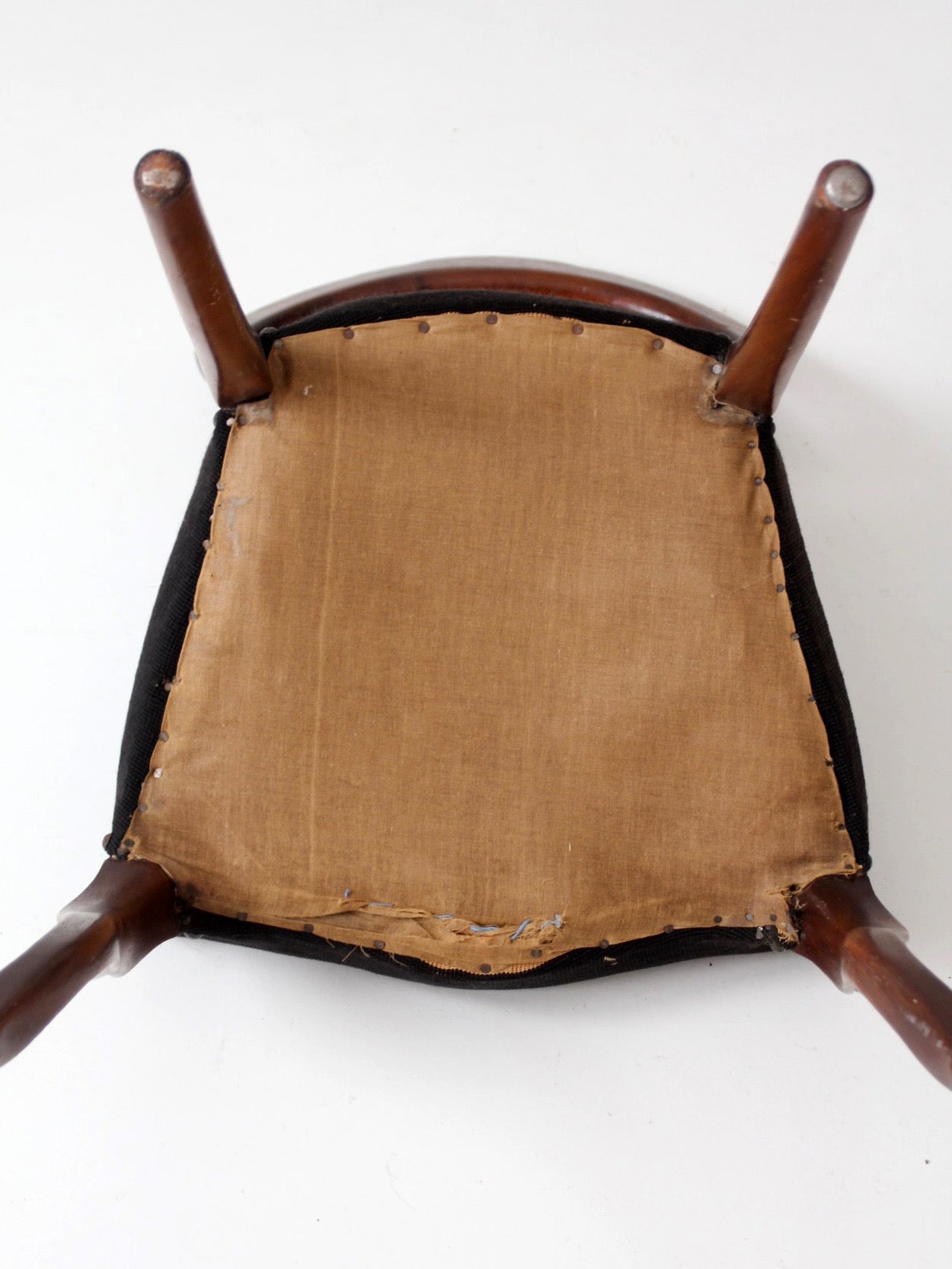 antique Victorian balloon-back chair with needlepoint upholstery