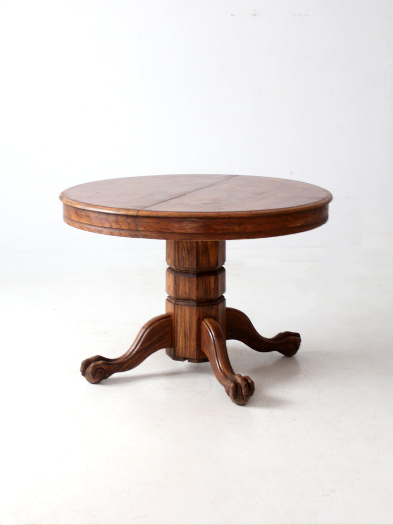 antique round oak dining table