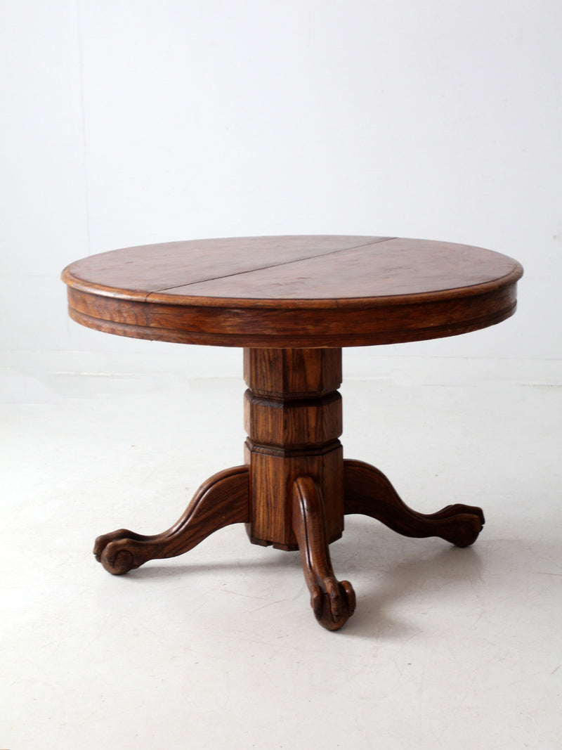 antique round oak dining table