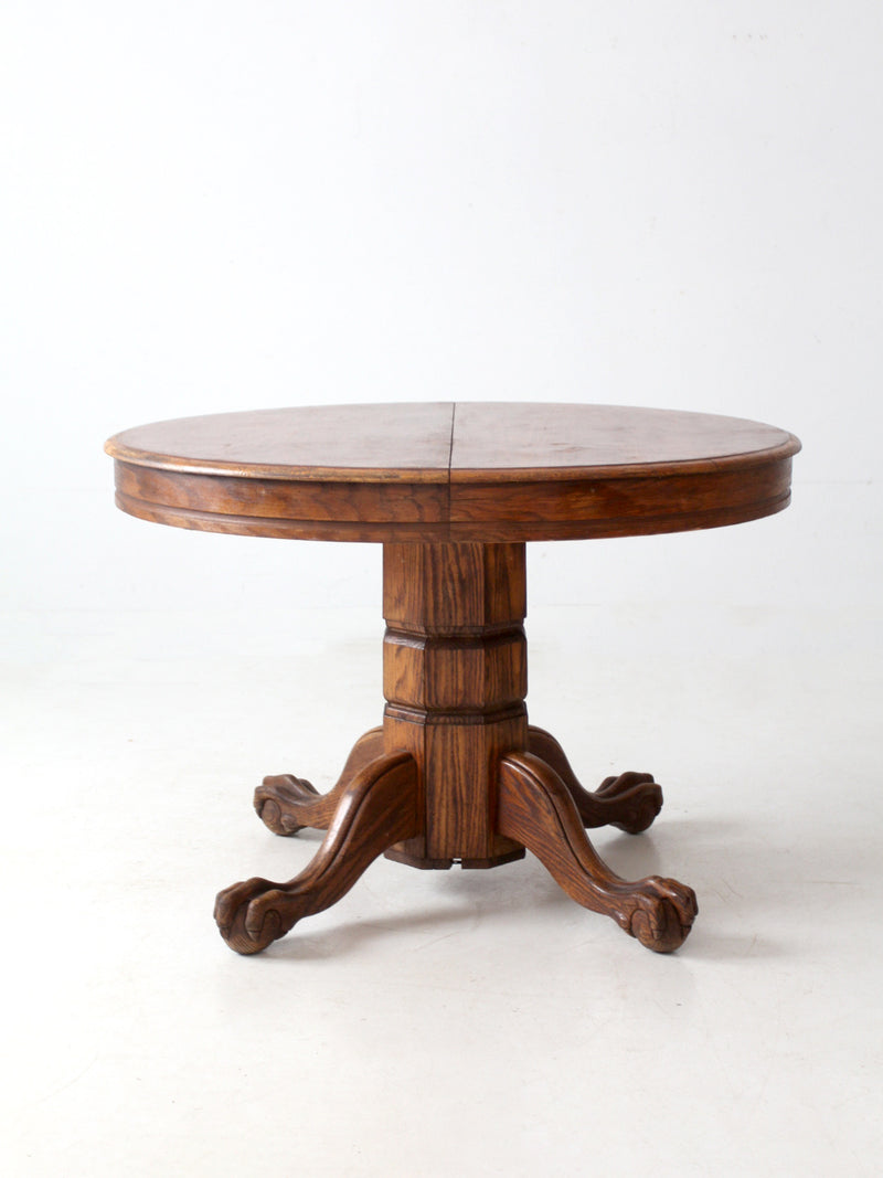 antique round oak dining table