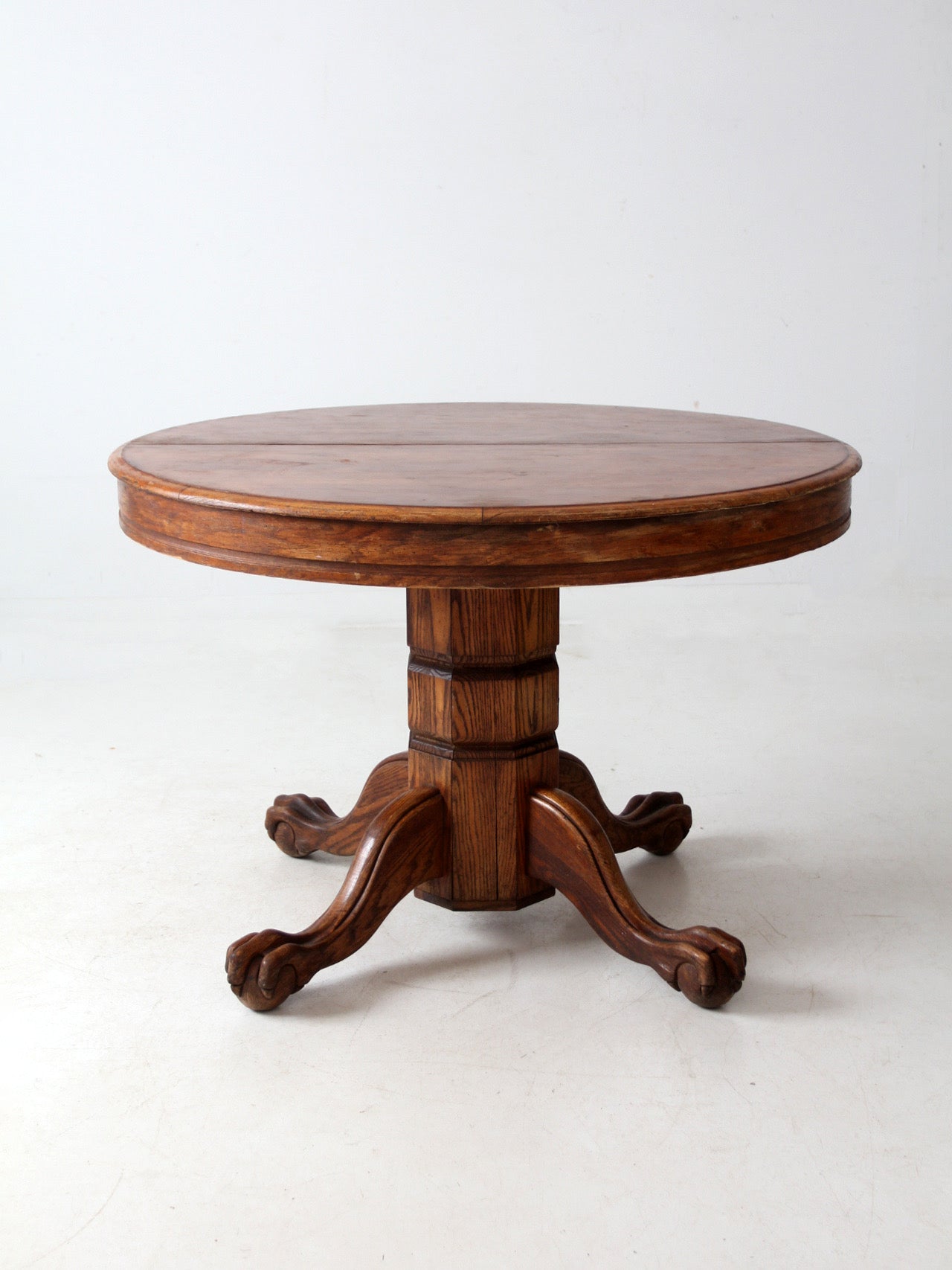 antique round oak dining table