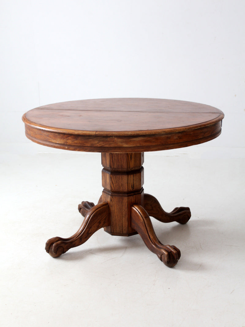 antique round oak dining table