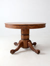 antique round oak dining table