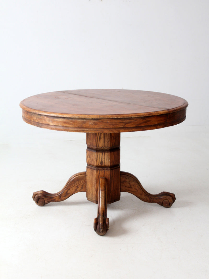 antique round oak dining table