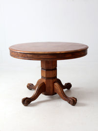antique round oak dining table