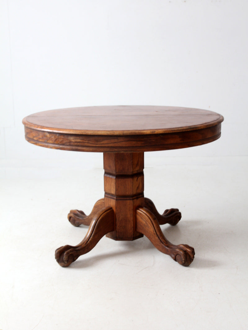 antique round oak dining table