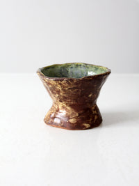 vintage studio pottery pedestal bowl