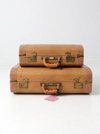 vintage Crown suitcase pair