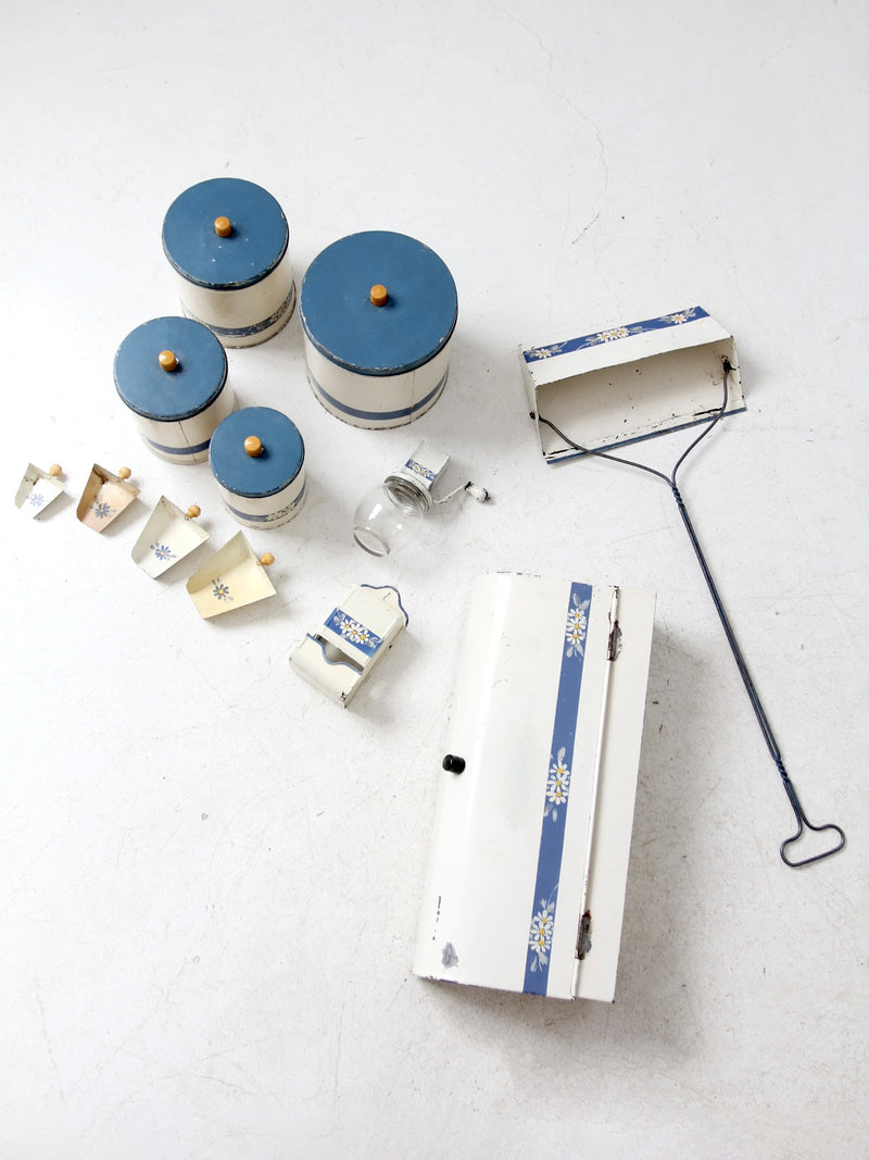 vintage enamel kitchen set by Kitchen Beautilities circa 1930s - 1940s