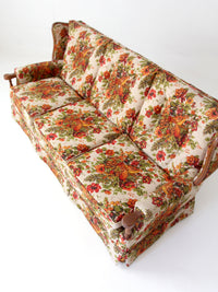 vintage Colonial Revival pheasant floral sofa