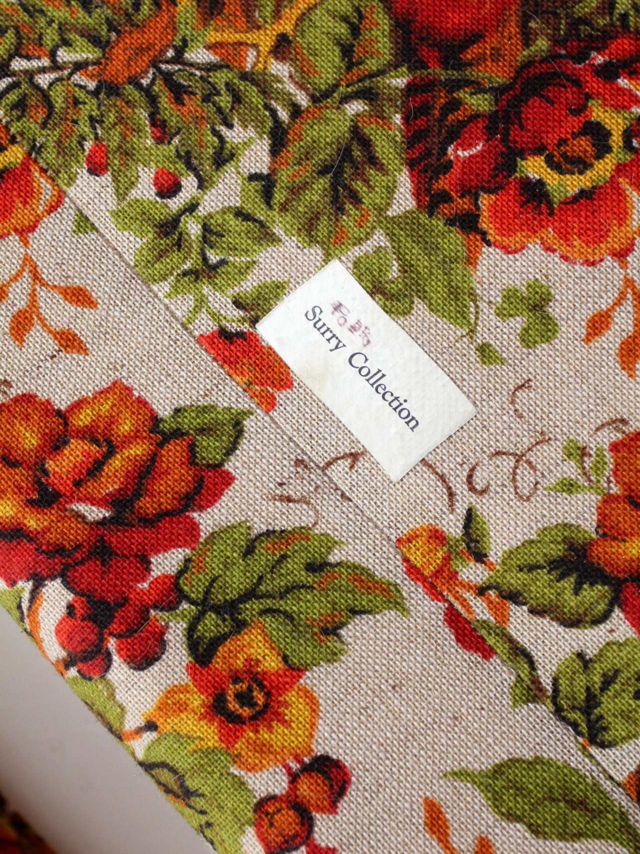 vintage Colonial Revival pheasant floral sofa