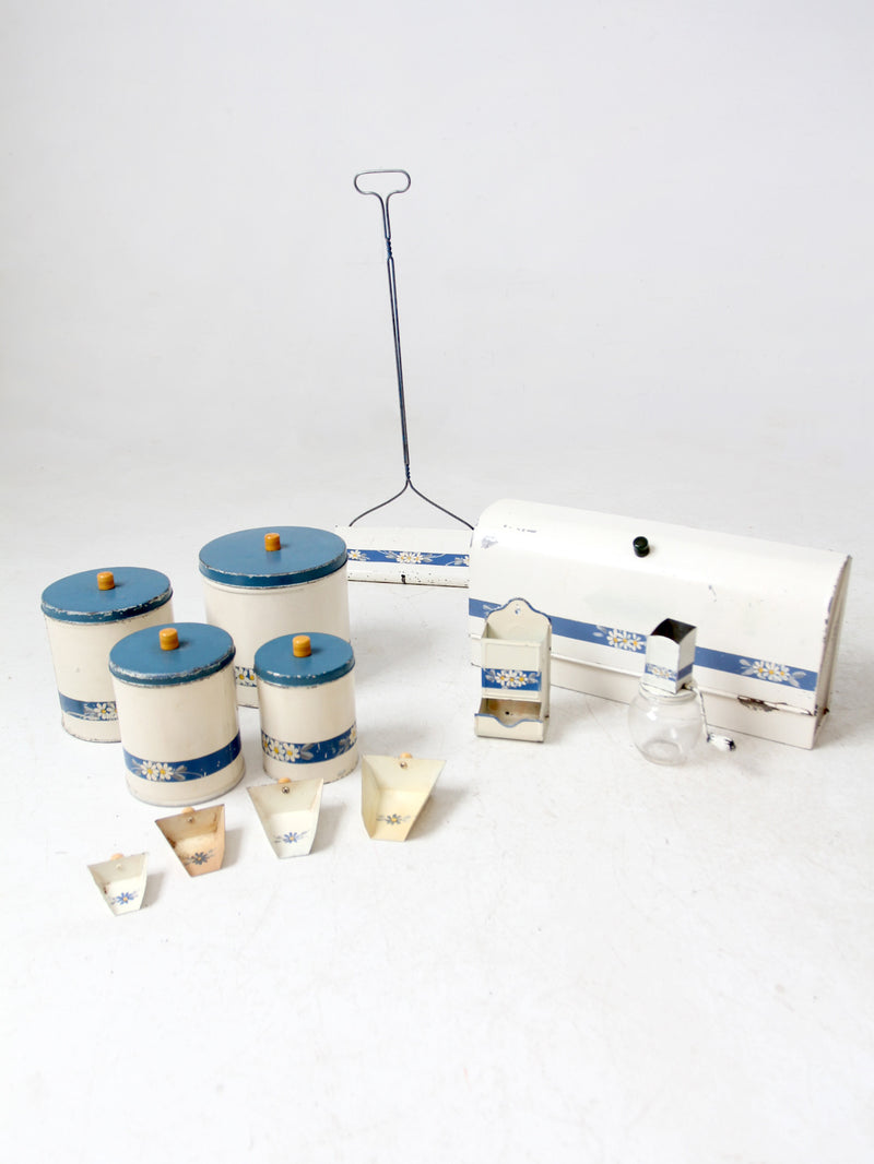 vintage enamel kitchen set by Kitchen Beautilities circa 1930s - 1940s