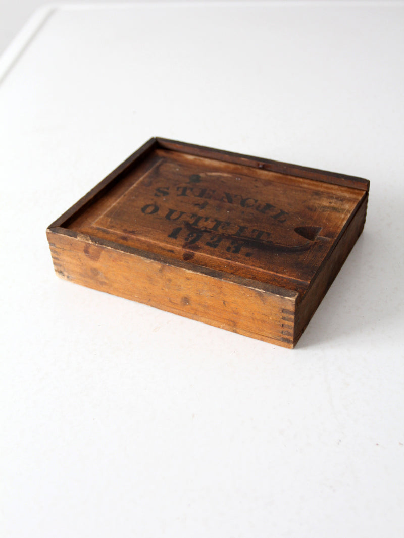 1920s brass stencil set with box