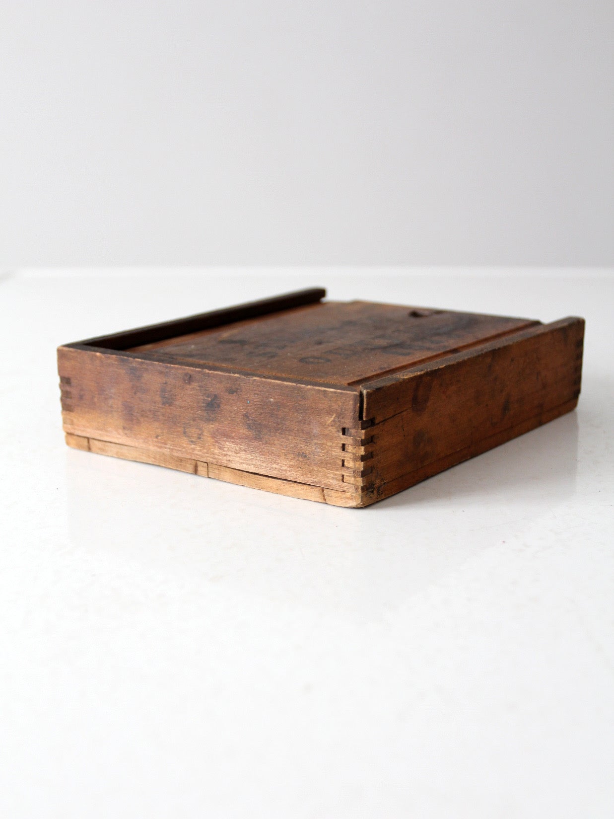 1920s brass stencil set with box